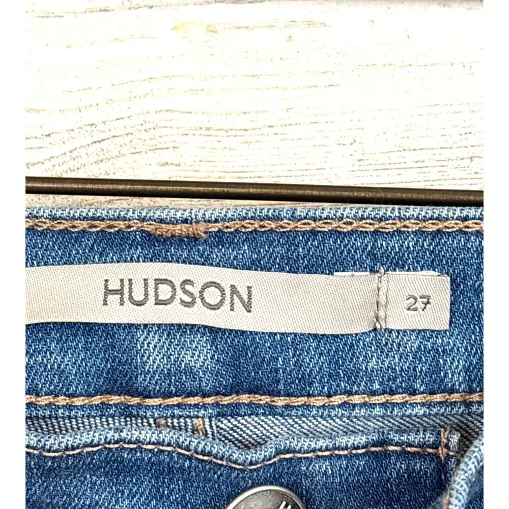 Hudson Womens 27 Nico Mid Rise Straight Ankle Jeans Blue Sun Up Casual Denim NWT